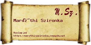 Maróthi Szironka névjegykártya